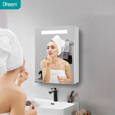 DHEEM Factory Custom Wall Mounted Bathroom Aluminium LED Mirror Cabinet