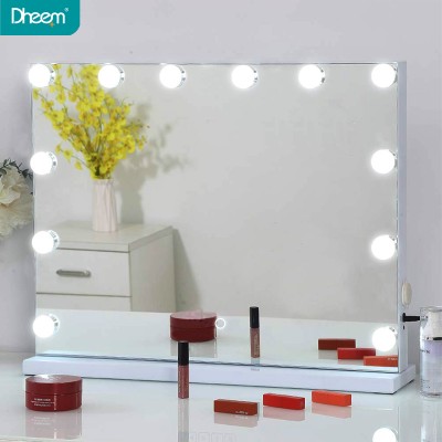 Table or Wall Mounted Hollywood LED Makeup Mirror with Bulbs