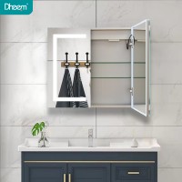 DHEEM Wall Mounted Bathroom LED Aluminium Medicine Mirror Cabinet