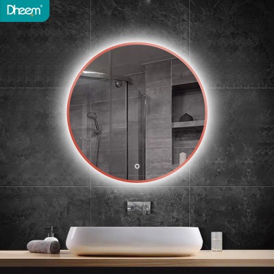 Foshan Factory Round LED Bathroom Vanity  Mirror with Decorative Frame