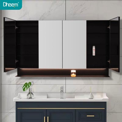 DHEEM Modern Bathroom Storage Vanity Mirror Cabinet with Iron Shelf