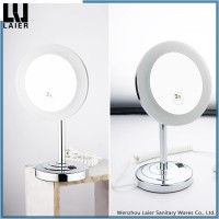 Standing Up Bathroom Mirror 3x Magnifying With LED Lights mirror For Beauty Make Up